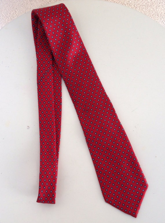Vintage Yves Saint Laurent necktie silk burgundy red by NelandAda