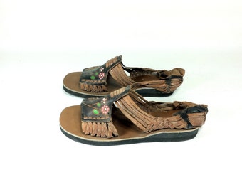 ... Huaraches 8 - Floral Woven Leather Sandals 8 - Hippie Sandals 8