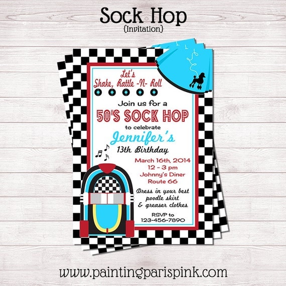 Sock Hop Invitation 6