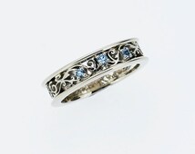 Light blue aquamarine engagement rings