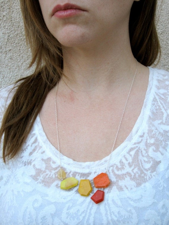 Colorful Necklace Genuine Jade Necklace Yellow Jewelry