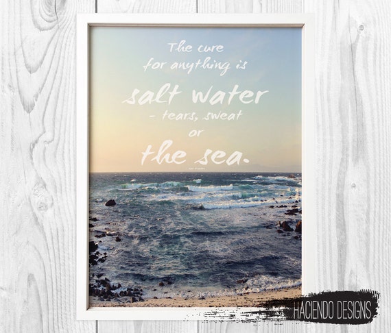 The Cure for Anything Quote Isak Dinesen Sea Photograph Print Digital ...