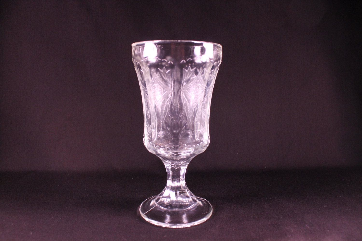 Vintage Pressed Glass Goblet, Chalice Haute Juice
