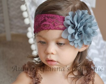 Baby Headband, Boho Lace Fall Headband, headbands ,newborn photo prop, infant headband, Lace turban, lace headband, bohemian baby headband