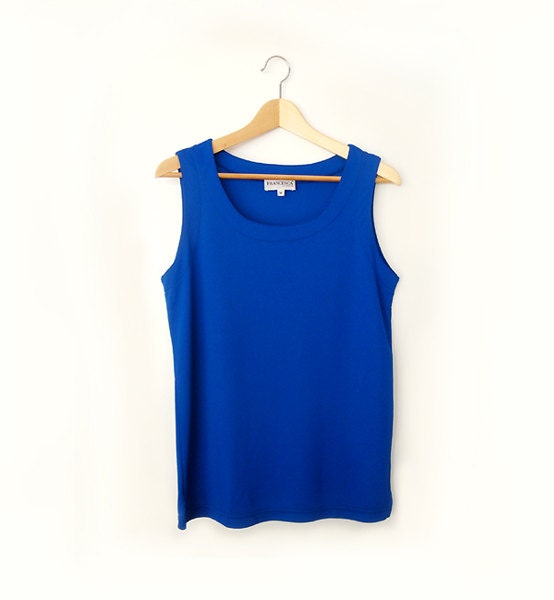 Vintage Royal Blue Tank Top Italian Royal by millyscollection