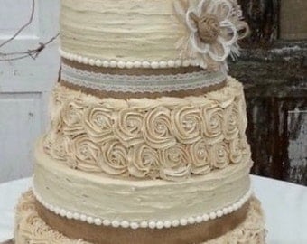 Burlap Wedding Cake Burlap Wedding Cake