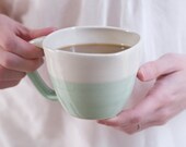 dipped aqua mug with squared rim dipped aqua mug with squared rim