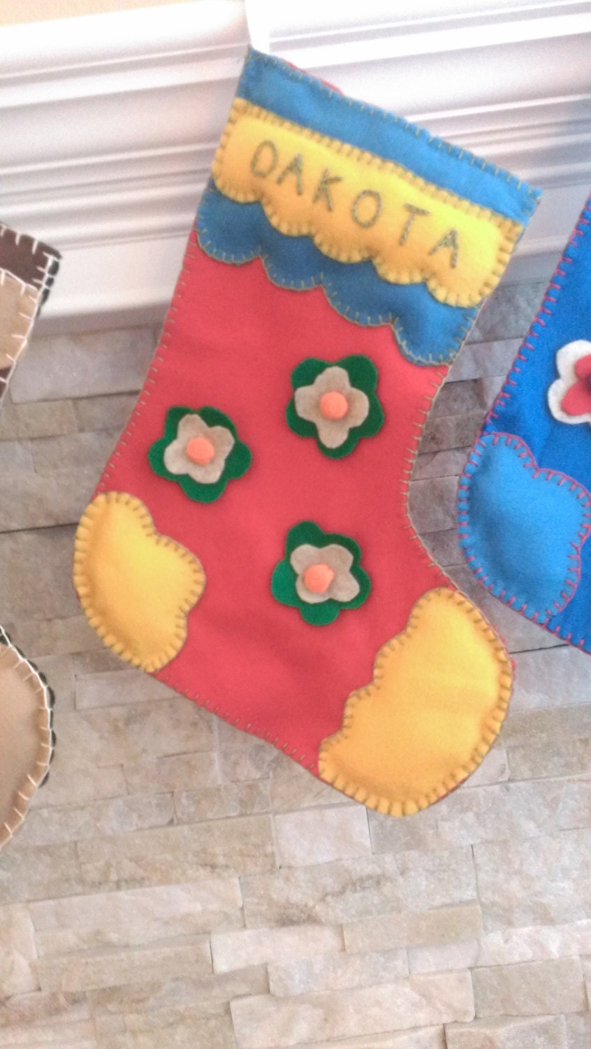 Christmas stocking - felt stockings - Christmas decoration - personalized stocking