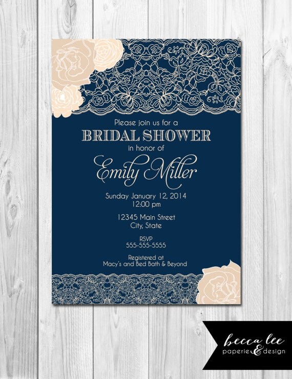 Navy Bridal Shower Invitations 5