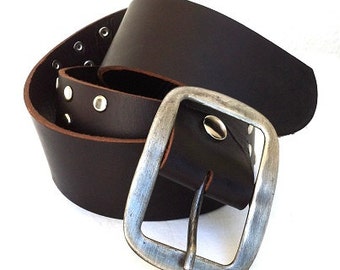 Items similar to Zoey Leather Belt, 1 1/2 inch Handcrafted with dragon ...