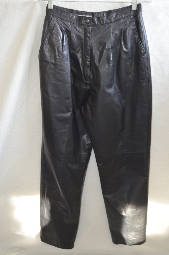 Vintage 80's High Waist Leather Pants by