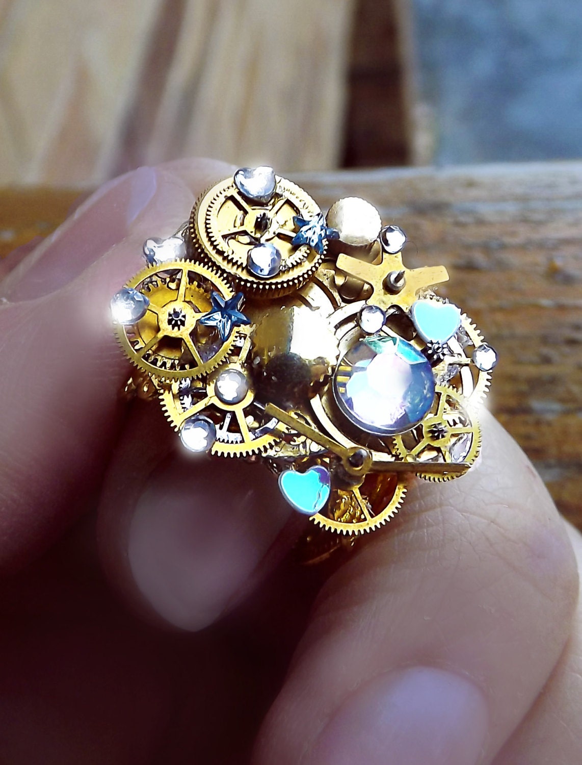 Steampunk ring gold steampunk ring steampunk fashion