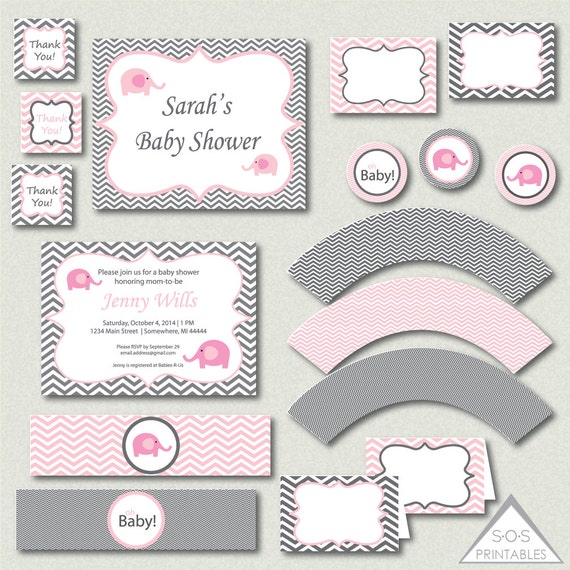 Pink Elephant Baby Shower Printable Baby Shower Complete