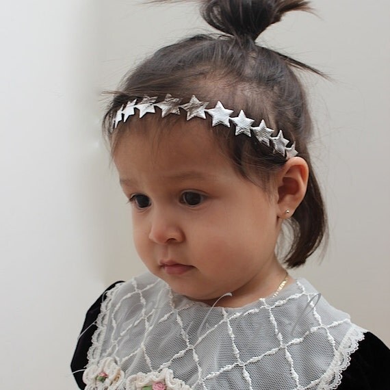 Star Headband Silver Baby Headband Silver Headband Baby