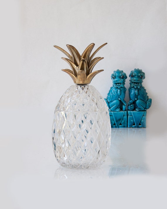 Vintage glass pineapple jar