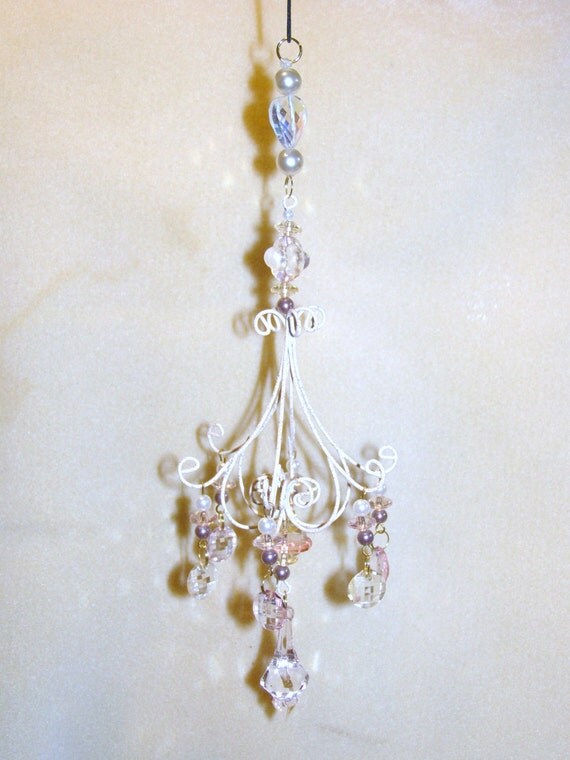 Chandelier Rear View Mirror Beaded Vehicle Charm by 24sevenjewelry