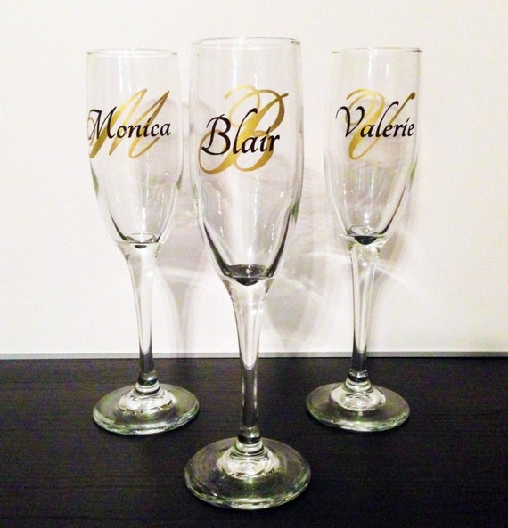 or  Flute Wine Personalized Bridesmaid Gift  bridesmaid gifts Champagne, champagne  flutes Glasses