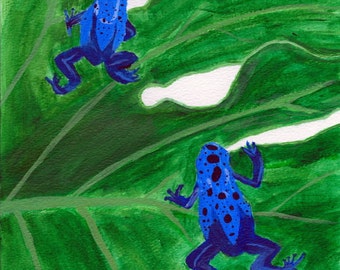 Blue Poison Dart Frog Note Cards - 6 Pack