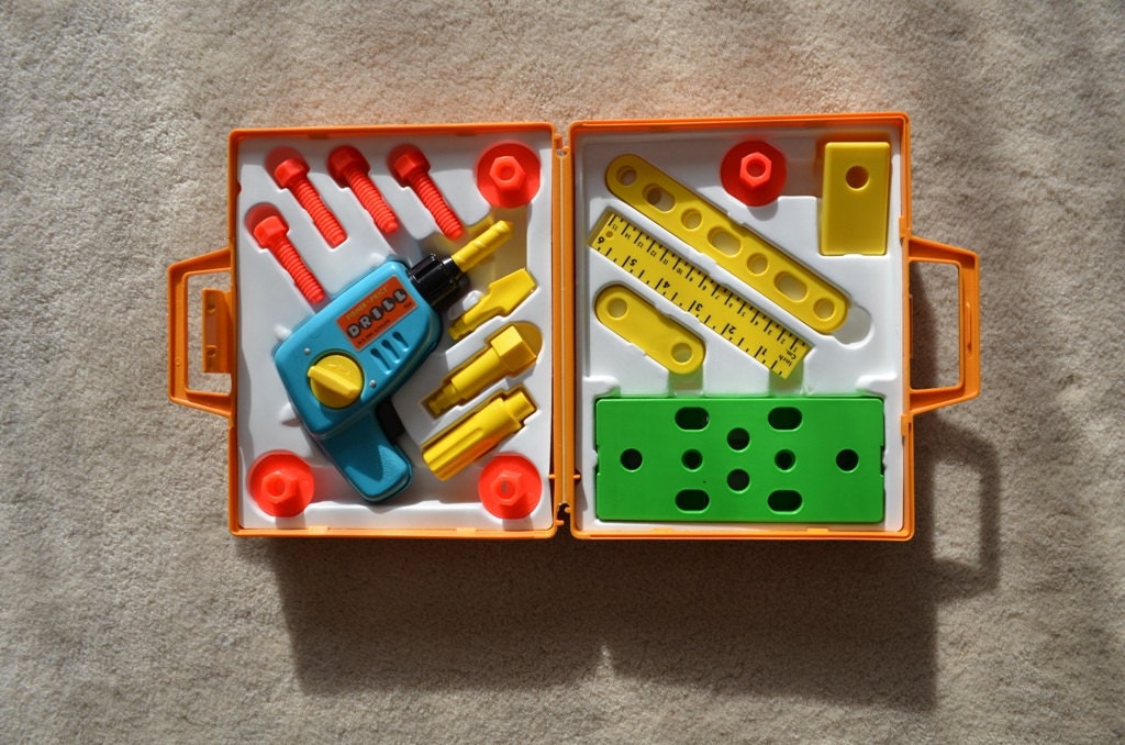 fisher tool kit price 1977 Toy Tool Kit Tool For Fisher Price Kit. Vintage Orange