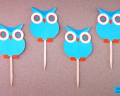 OWL Party Treat Picks / Cupcake Toppers (Set of 12) - Pick Your Colors! Il_170x135