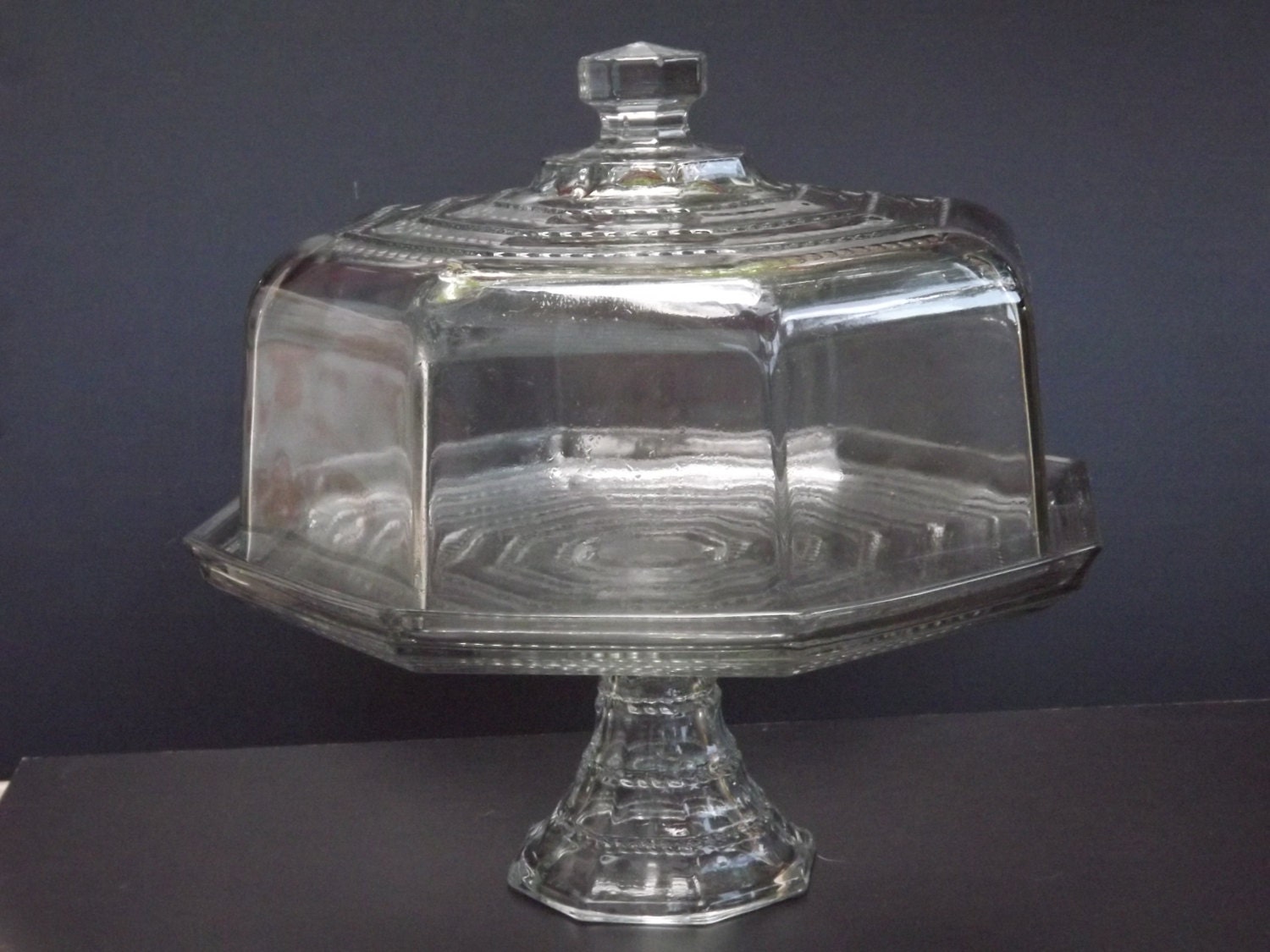 Vintage Octagon Cake stand with dome