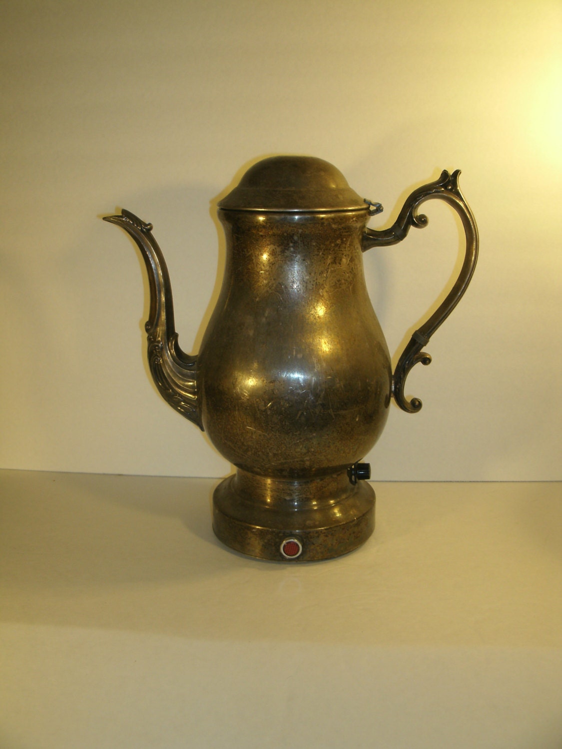Vintage 1950's Silver Plated Coffee Pot Urn Bird Spout