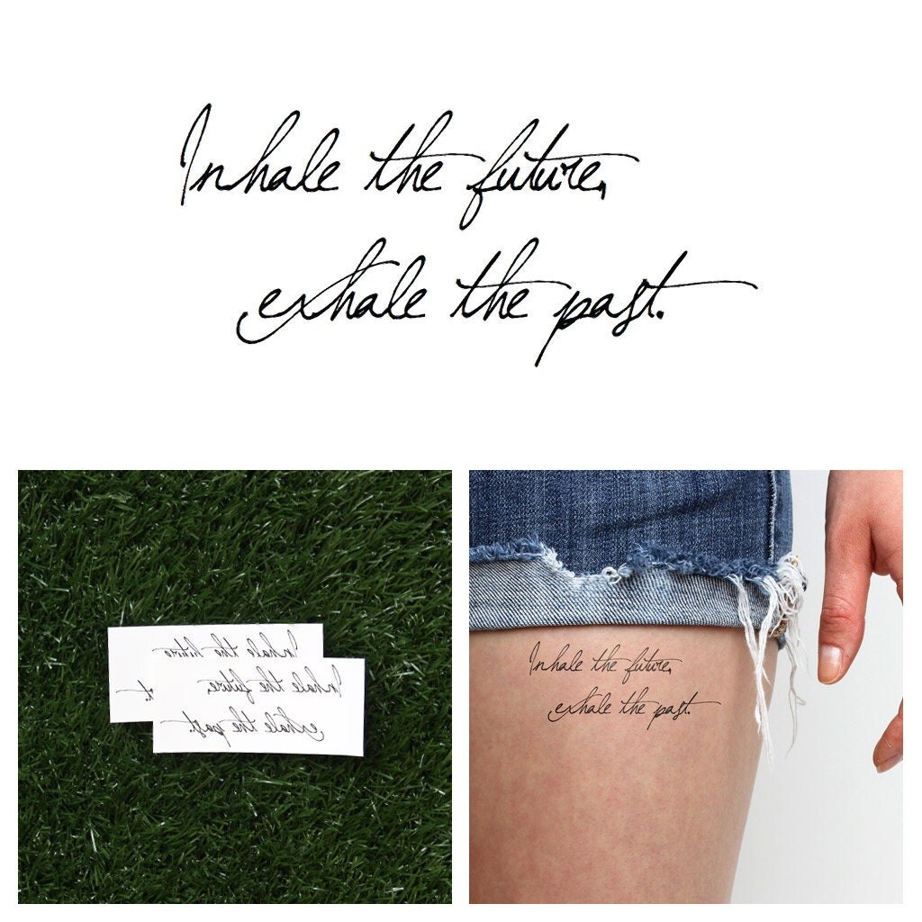 inhale exhale temporary tattoo quote set of 2 inhale exhale temporary tattoo quote set of 2