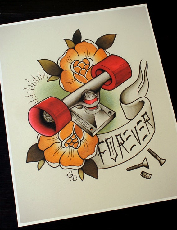 dogtown skateboard forever 11x14 tattoo flash dogtown skateboard forever 11x14 tattoo flash