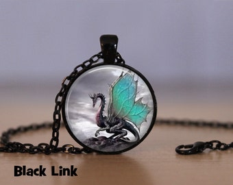 Turquoise Wing Dragon Necklace Dragon Pendant Necklace or Dragon Keyring Dragon Jewelry Dragon Pendant Dragon Necklace
