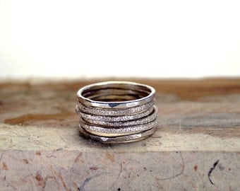 Stacking rings, Stacking ring set, stacking rings silver, Silver stacking ring, Stackable Rings, Rings, Jewelry, Engraved stacking rings
