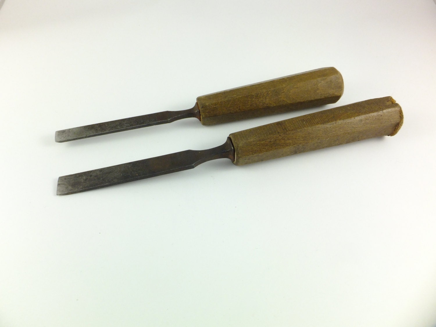 Two Vintage Wooden Chisel Wood Chisel Chisel Set Woodworking