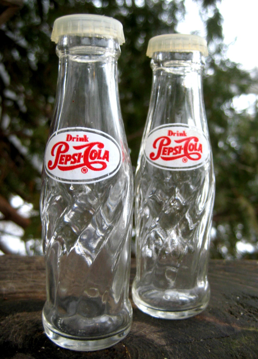 Pepsi Salt And Pepper Shakers Glass Bottles An Advertising