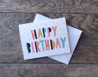 Happy Birthday Fun Typography Card