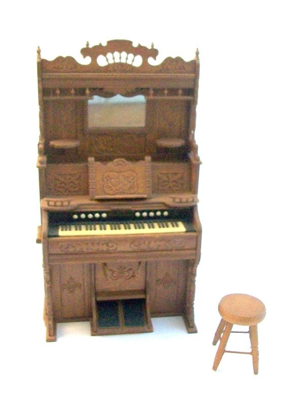 Vintage Piano, Miniature Piano, Dollhouse Piano, Plastic Upright Piano ...