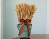 Thanksgiving Autumn Wheat Arrangement, Metal Natural Dried Wheat French Country Galvanized Bucket Decor Rustic Tin Wall Pocket Dried Flowers Thanksgiving Autumn Wheat Arrangement, Metal Natural Dried Wheat French Country Galvanized Bucket Decor Rustic Tin Wall Pocket Dried Flowers