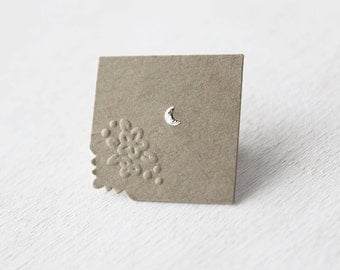 Sterling Silver Crescent Moon Nose or Tragus Stud. Lunar Inspired Jewelry. Piercing Jewelry. Celestial Jewelry. Moon Phase. New Moon.