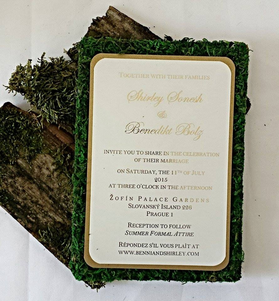 Rustic Garden Moss Wedding Invitation Custom Wedding