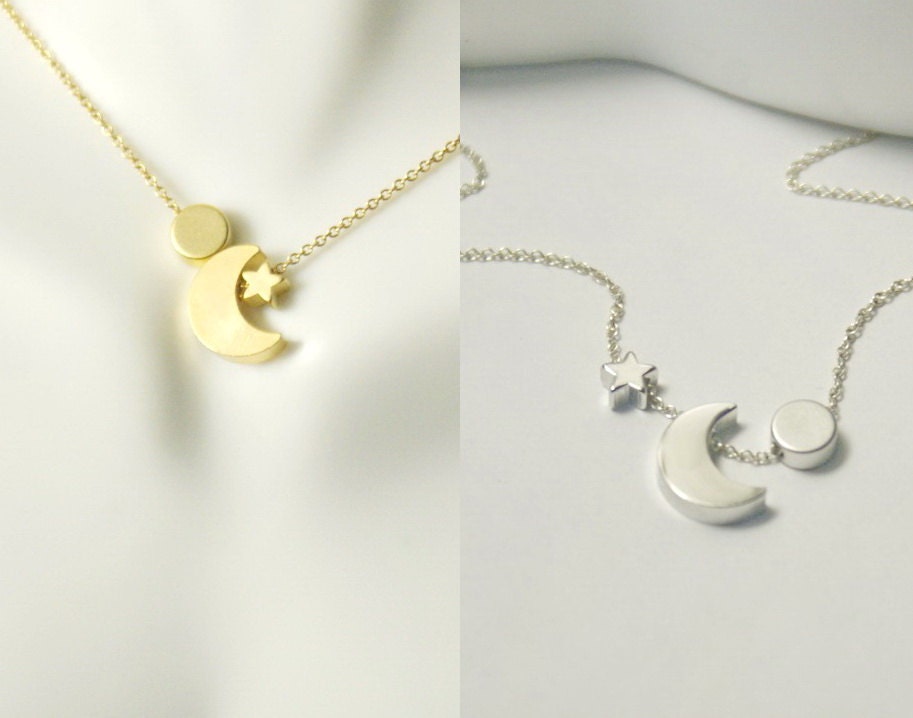 Sun Moon Star Necklace Moon Star Sun Moon Star Necklace