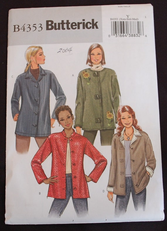 Butterick 4353 Women's Jacket Pattern Size 4 through