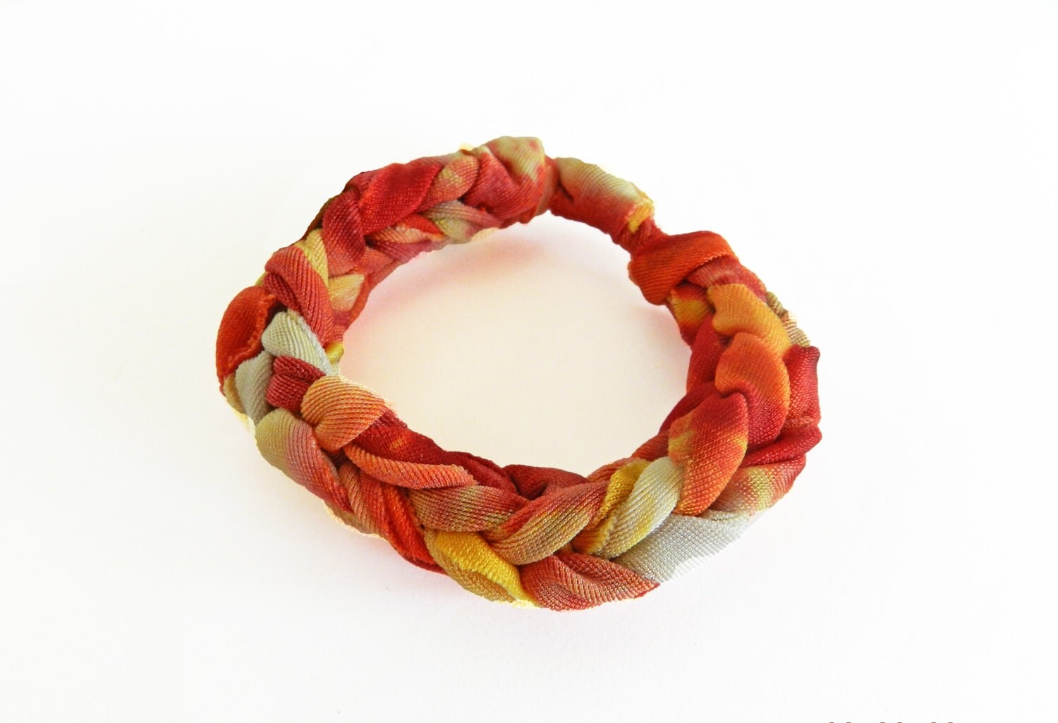 Fabric Bracelet Orange Bracelet Woven Bracelet by