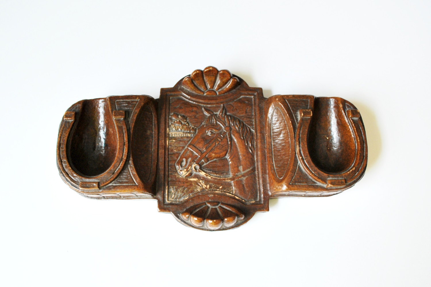 Vintage Pipe Holder Syroco Wood Pipe Holder Wooden Horse