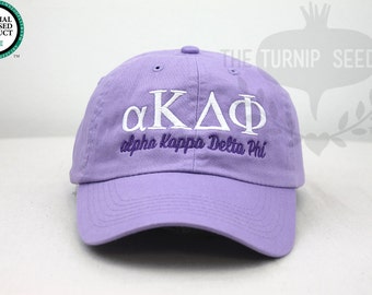 Alpha Kappa Delta Phi Sorority Baseball Cap - Custom Color Hat and Embroidery.