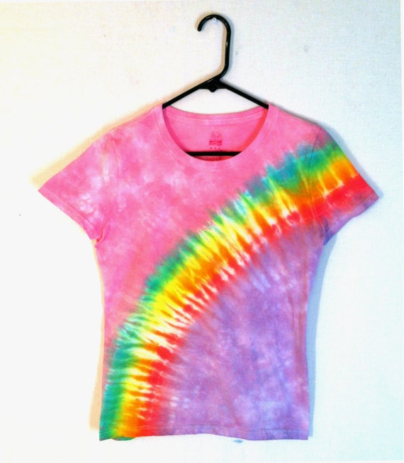 Pink Tie Dye Shirt Rainbow Strap 100% by RainbowEffectsTieDye