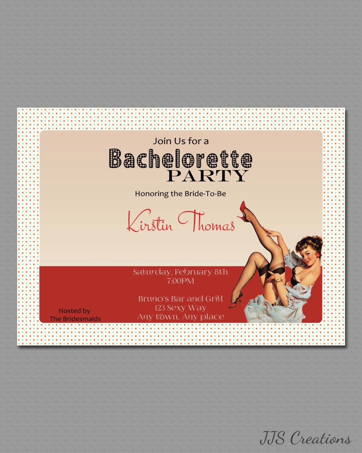 Pin Up Girl Bachelorette Party Invitations 3
