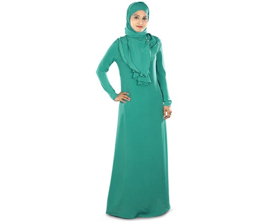 Diseñador Verde Abaya Dubai vestido de lujo con estilo