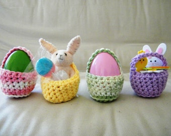 Slightly Less Itty Bitty Mini Easter Egg Baskets   Egg Cosy   Gift 