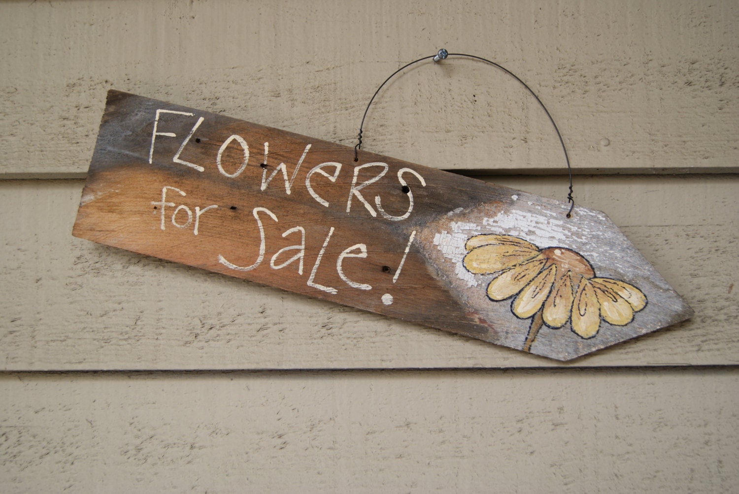Hand Painted Wood Sign Spring Decor Distressed Picket Fence