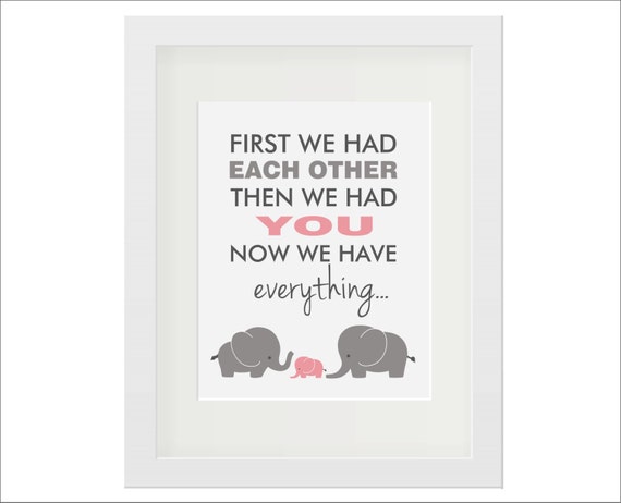 Pink Elephant Art First We Had Each Other Art Elephant Wall