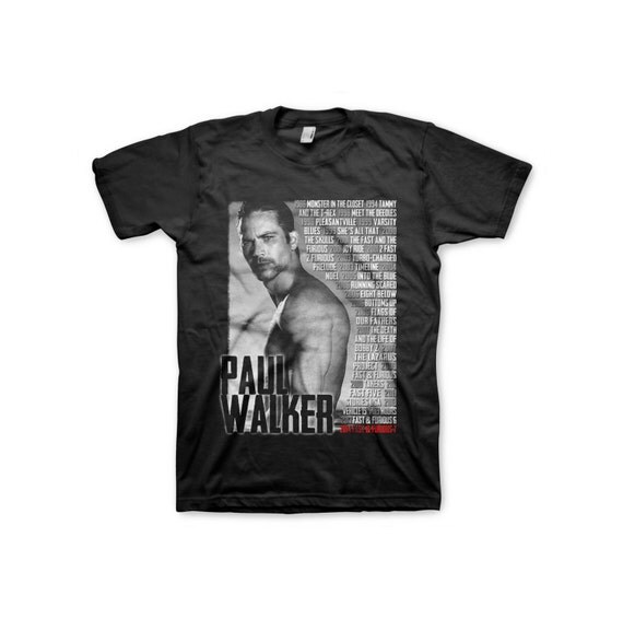 Paul Walker T Shirt for Men Women, Color Black, Size S 2XL WS012