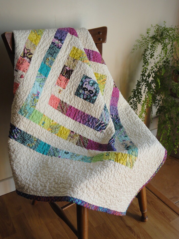 Baby Girl Quilt or Wall Hanging Modern Animal by TheDancingQuilt